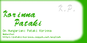 korinna pataki business card